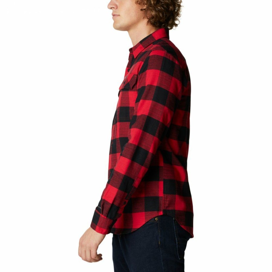 * Shirts & Tops | Discount Columbia Flare Gun Stretch Flannel Shirt For Men Mountain Red Twill Buffalo Check