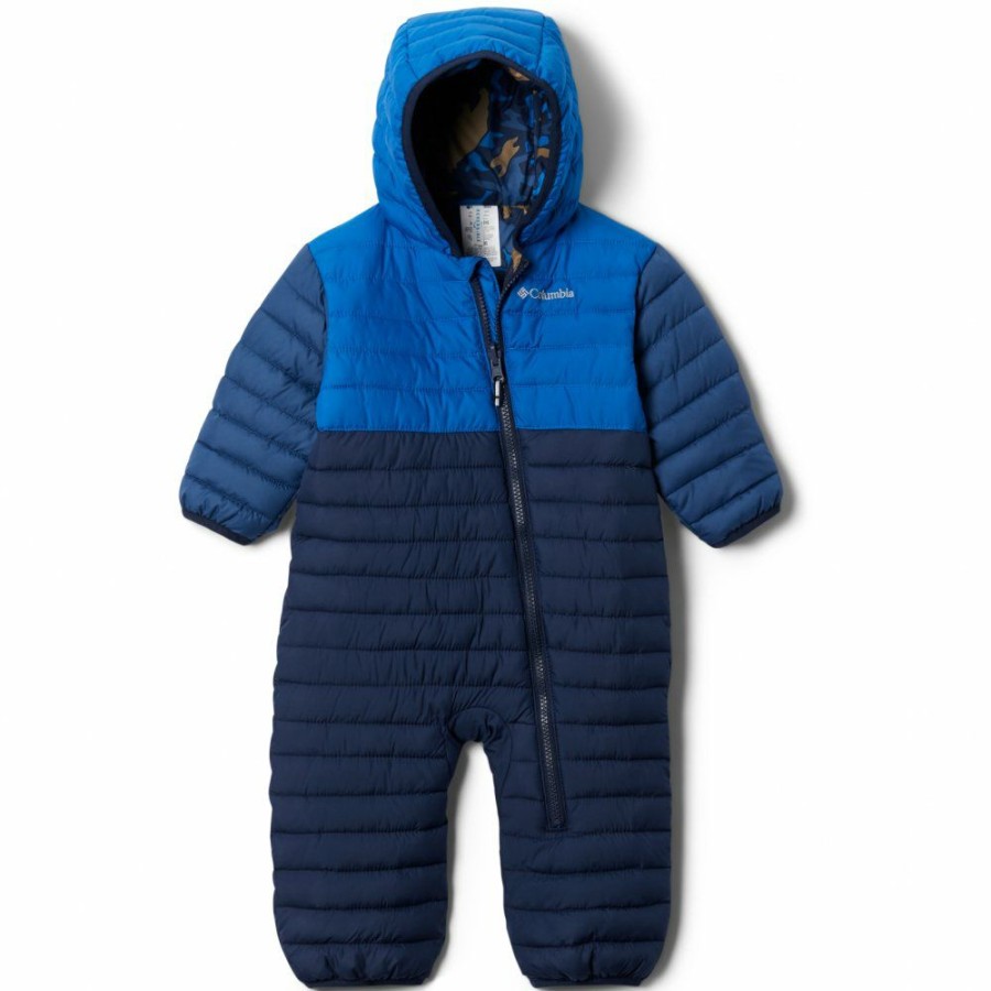 * Jackets & Vests | Clearance Columbia Powder Lite Reversible Bunting Kids Collegaite Navy/Bright Indigo/Night Tide