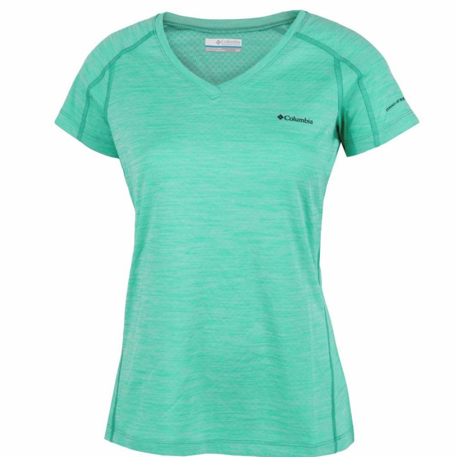 * Shirts & Tops | Clearance Columbia Zero Rules T-Shirt Women Electric Turquoise Heather