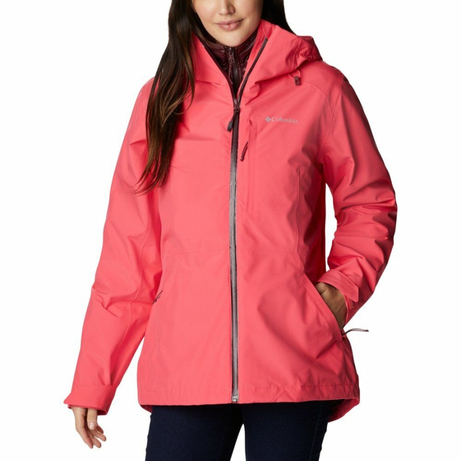 * Jackets & Vests | Clearance Columbia Tipsoo Lake Interchange Jacket Women Bright Geranium, Malbec