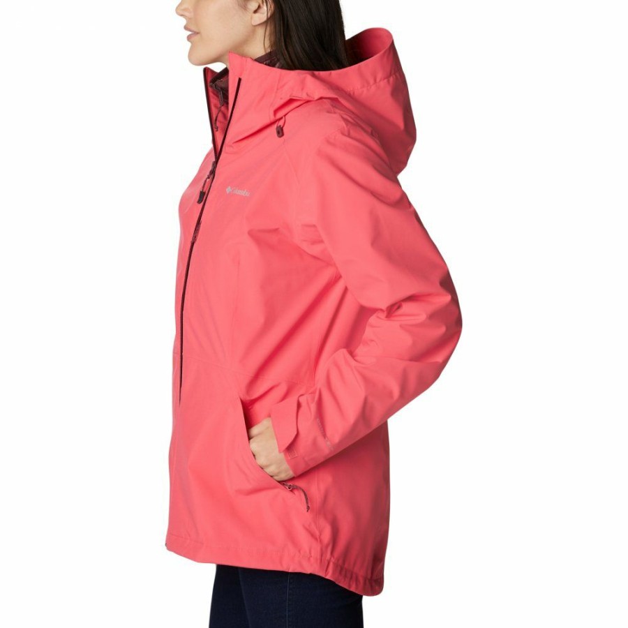 * Jackets & Vests | Clearance Columbia Tipsoo Lake Interchange Jacket Women Bright Geranium, Malbec