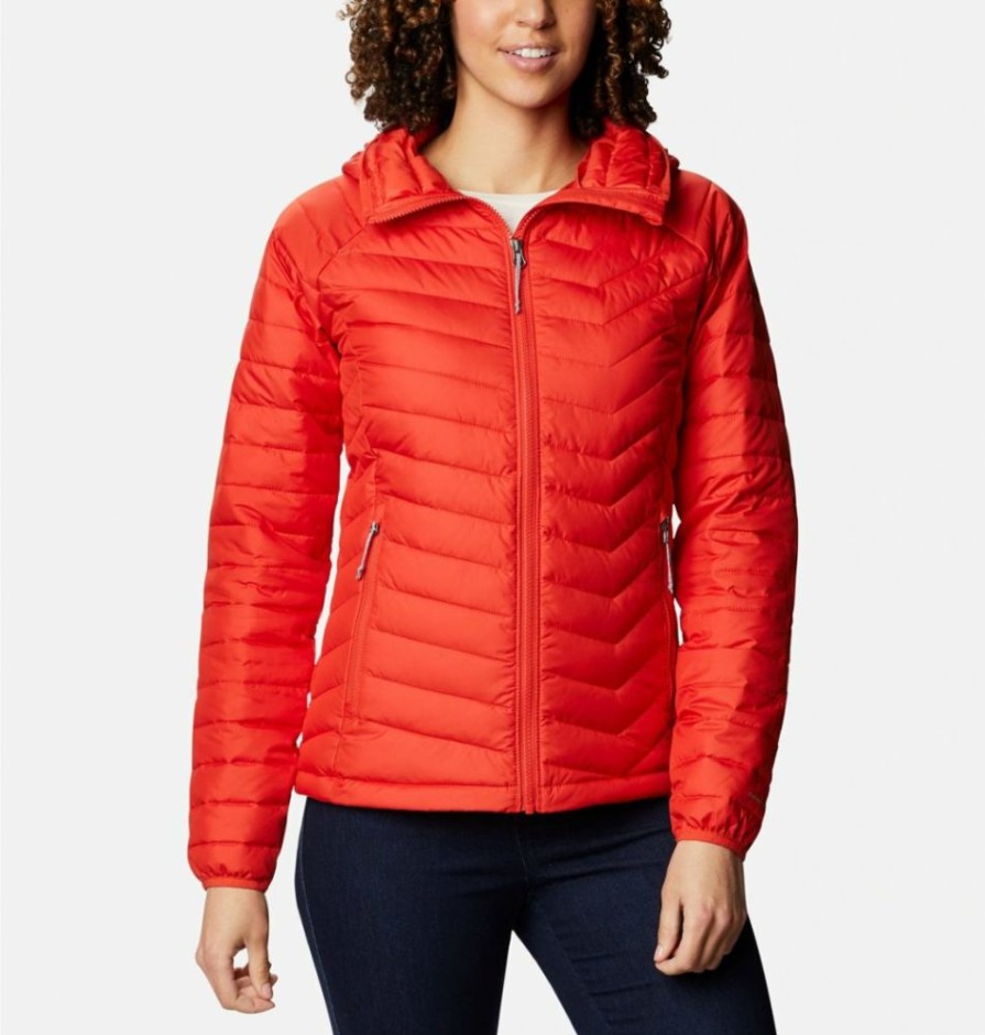 * Jackets & Vests | Sale Columbia Powder Lite Hooded Jacket Women Bold Orange