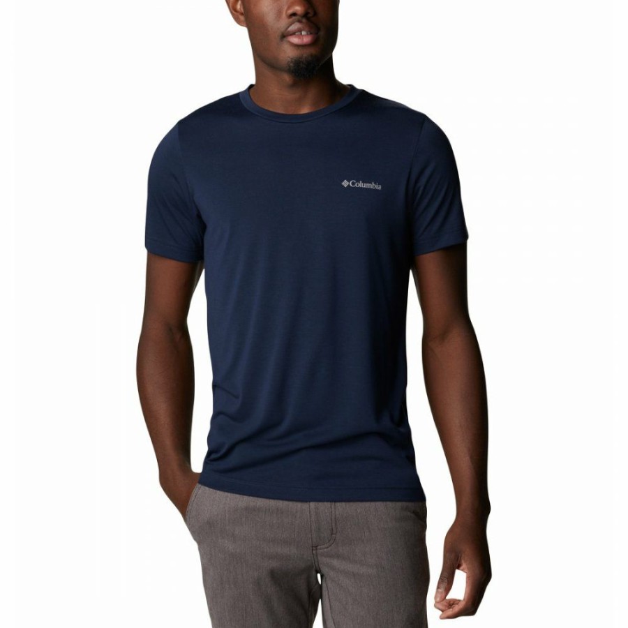 * Shirts & Tops | Discount Columbia Maxtrail Logo T-Shirt Collegiate Navy Stacked Dimension