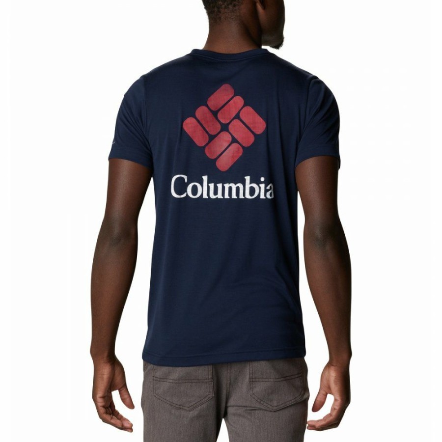 * Shirts & Tops | Discount Columbia Maxtrail Logo T-Shirt Collegiate Navy Stacked Dimension