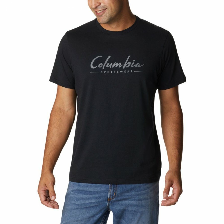 * Shirts & Tops | Sale Columbia Csc Seasonal Logo T-Shirt Black, Brushed Logo