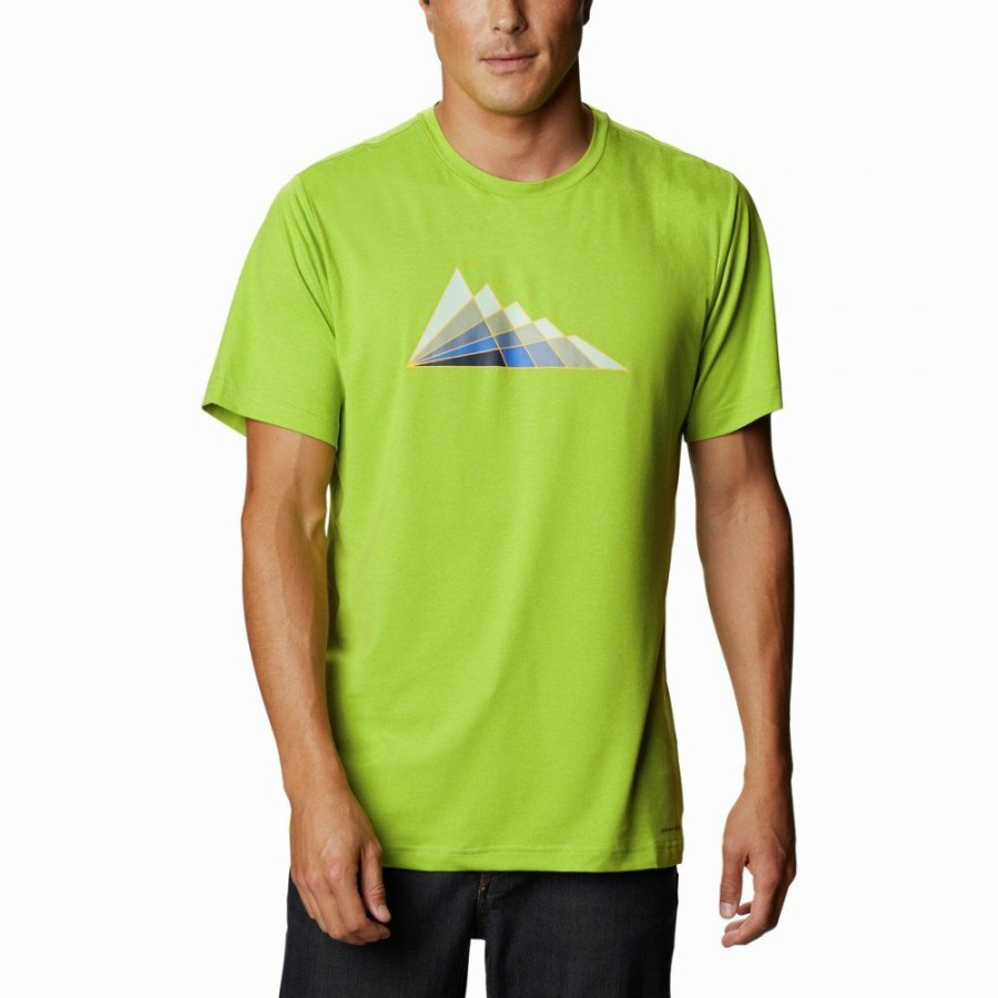 * Shirts & Tops | Discount Columbia Tech Trail Graphic T-Shirt Matcha Tonal Peaks