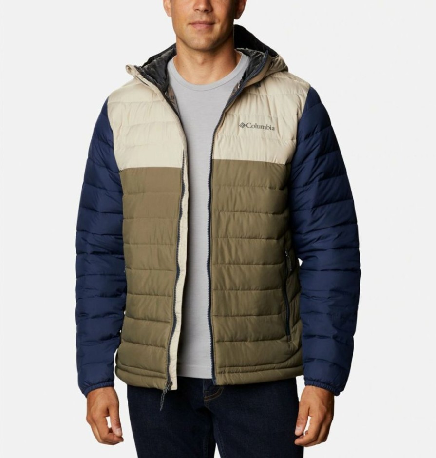 * Jackets & Vests | Clearance Columbia Powder Lite Hooded Jacket Stone Green/Fossil/Collegiate Navy