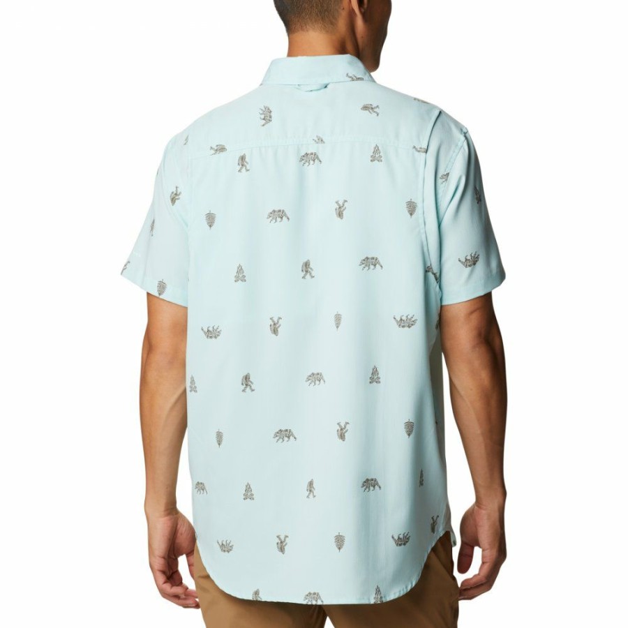 * Shirts & Tops | Online Columbia Utilizer Printed Woven Short Sleeve Shirt Icy Morn Camp Social